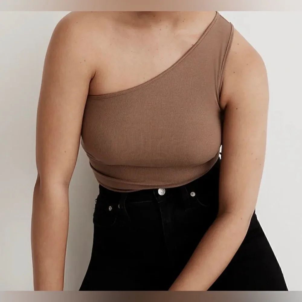 Madewell Brightside Rib One-Shoulder Tank NWT Size XXS